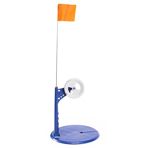 Outdoor Ice Fishing Rod Tip-Up Compact Metal Pole Orange Flag Angler Fish Tackle 