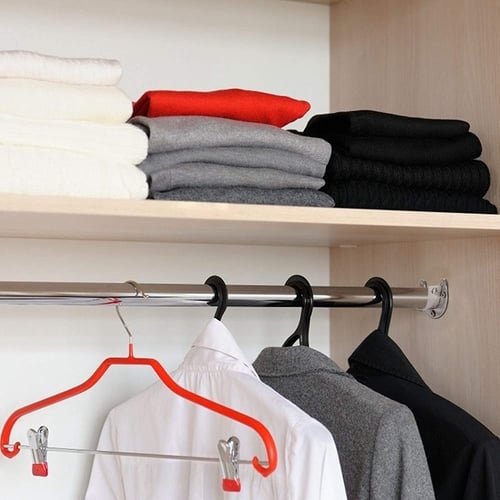 4 Pcs Stainless Steel Hanging Rod, Can You Use A Curtain Rod To Hang Clothes