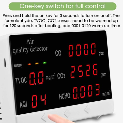 Gas Analyzer HCHO Air Quality Meter for Indoor One-Button Setting High Accuracy Formaldehyde Tester Formaldehyde Meter