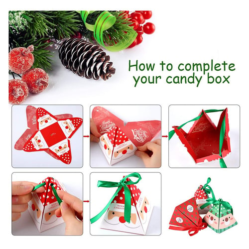 48 Xmas Christmas Gift Boxes Bags Favour Present Wrapping Candy Cookie Box Party 