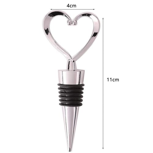 Juwacoo 24 Pack Love Design Heart Shape and Beverage Wine Bottle Stoppers with White Sheer Bag for Wedding,Holiday Party 
