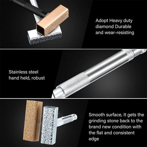 4 Pieces Grinding Wheel Dresser Diamond Grinding Wheel Stone Dresser Grinder Correct Dressing Tool with Flat Diamond Coated Surface for Truing Grinding Deburring Wheels