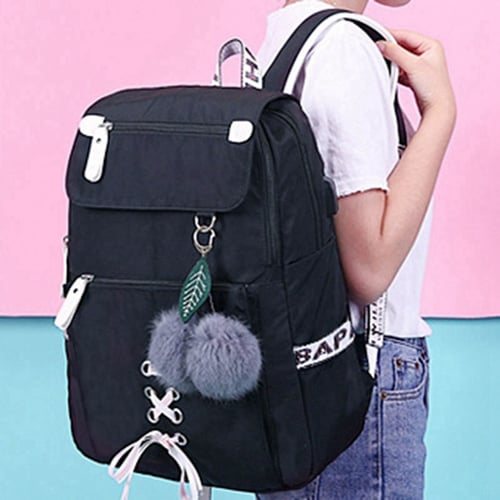 Cute Girls Bowknot Backpack Kids School Backpack Rucksack Bookbag Handbag Bag
