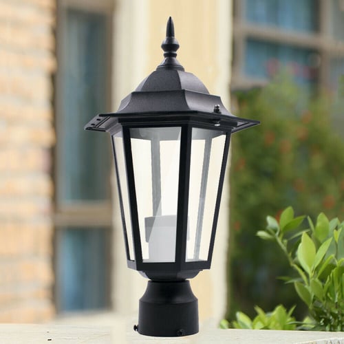1-100X Post Pole Light Outdoor Garden Patio Driveway Yard Lantern Lamp Fixture 