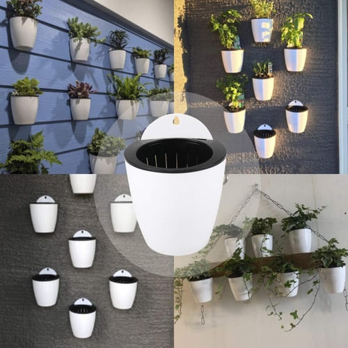 7PCS 7'' Self Watering Hanging Planters Lazy Flower Pots Plastic Indoor Planters 
