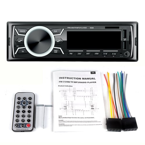1 DIN Car Radio Bluetooth Stereo MP3 Player 2USB/TF/FM Head Unit Non CD 7 Color