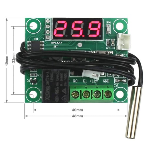 2pcs W1209 Digital Thermostat 50-110℃ LED Thermo Controller Temperature Switch 