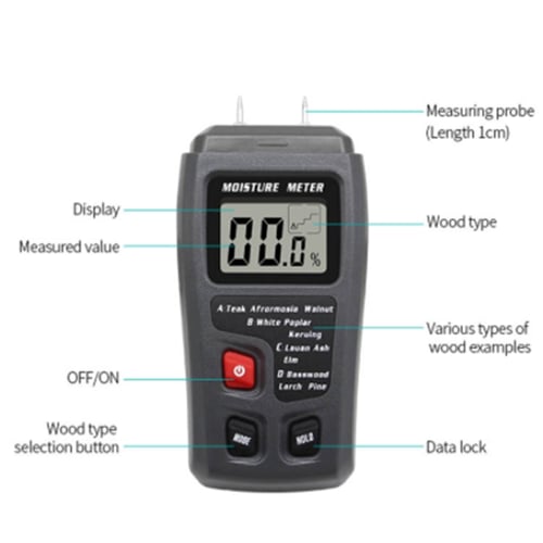 Digital LCD Wood Moisture Meter Detector Tester Humidity 0-99.9% Hygrometer Test 