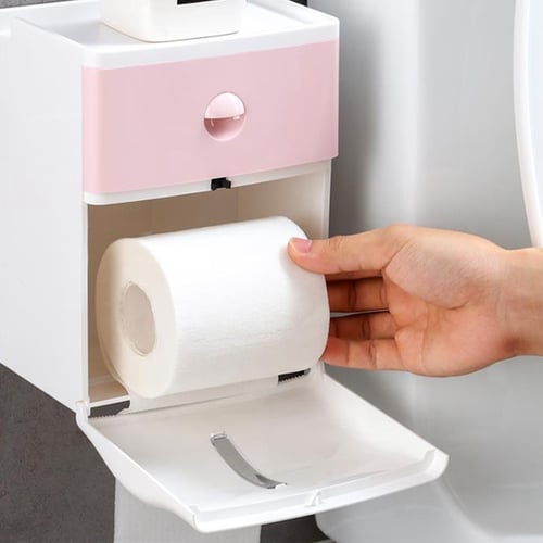 Paper Shelf Holder Toilet Wall Mounted Hand Towel Dispenser Waterproof Tissue 