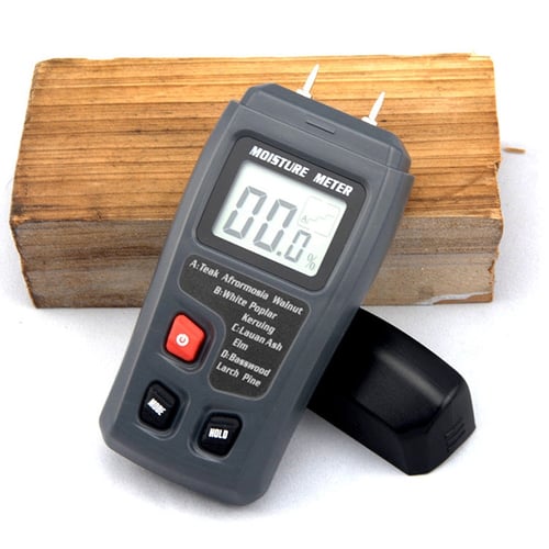 0-99.9% Digital Wood Moisture Meter Humidity Tester Timber Damp Hygrometer 2Pins 
