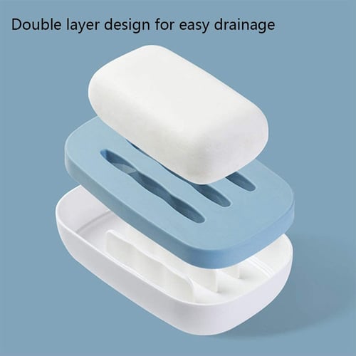 Practical Frog Plastic Soap Box with Cover Draining Soap Dish Bathroom Parts 