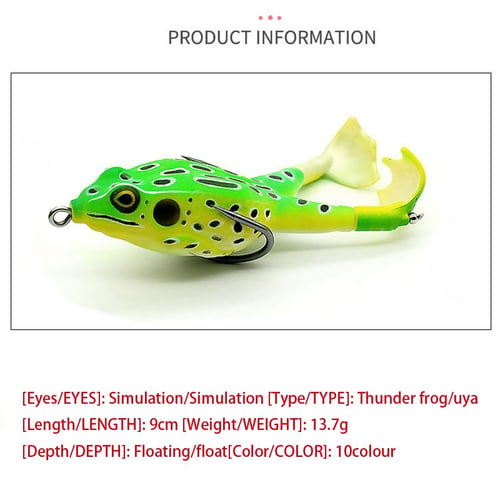 Double Propellers Frog Soft Bait Soft Silicone Fishing Lures 10 Colors 
