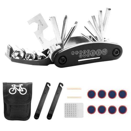 16 in 1 Multi-Function Basic Portable Bike Bicycle Cycling Mechanic Repair Tool 