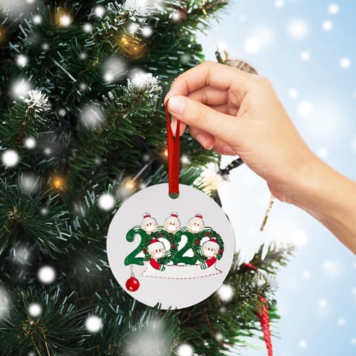 Pandemic Hanging Decoration 2020 Christmas Ornament Survivor Family with Mask 