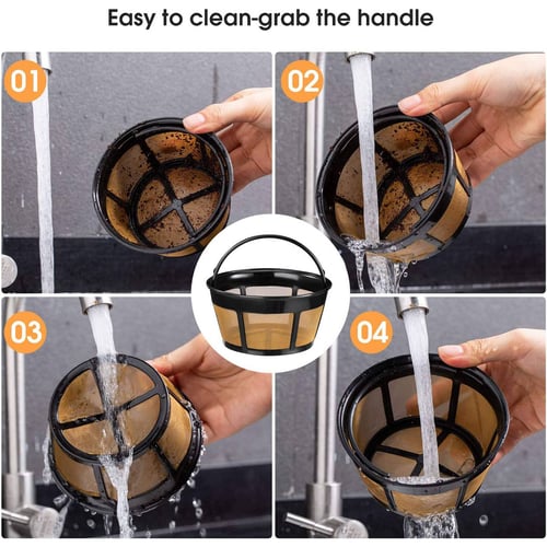 Reusable Stainless Steel Mesh Basket Filter Replacement W/Handle Coffee Strainer 