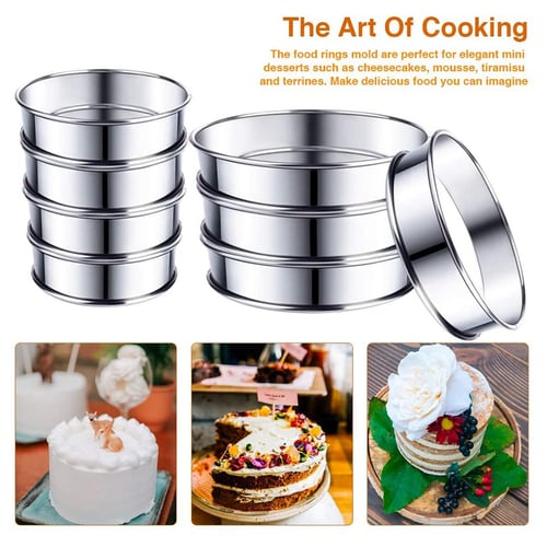 1 pcs Round Stainless Steel Cake Mousse Pastry Mini Baking Ring Mold Cake Ring