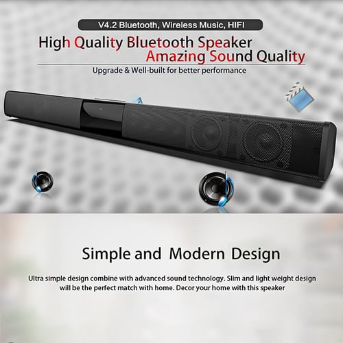 20W TV Sound Bar Wired and Wireless Bluetooth Home Surround Sound Bar 
