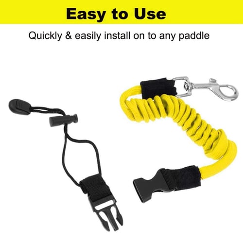 Safety Kayak Paddle Leash Fishing Rod Pole Coiled Lanyard Cord Tie Rope 