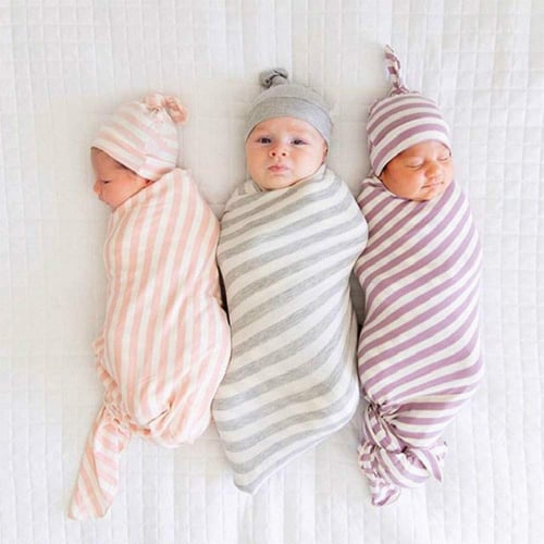 Newborn Baby Soft Swaddle Wrap 0-3 Months/Swaddling Blanket/Duvet 80x80cm Blue