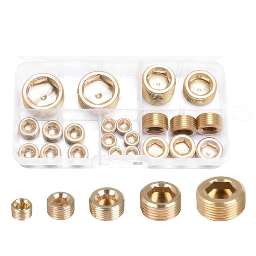Brass 1/8" 1/4" 3/8" 1/2" NPT Brass Internal Hex Thread Socket Pipe Plug O S* 
