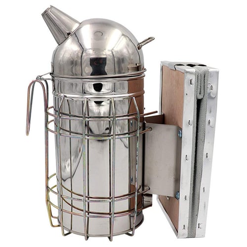 Stainless Steel Beekeeping Smoker Manual Hive Box Equipment Tool With Hook 