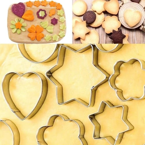 24X Baking Cookie Cutter Mold Fondant Pastry Biscuit Stainless Steel Mould Set 