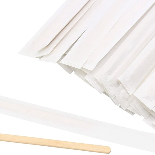 Paper Wrapped Coffee Stirrers 7.5 Inch 500 Pcs Wrapped Stir Sticks Individually Wrapped Coffee Stirrers Disposable Wood Coffee Sticks 