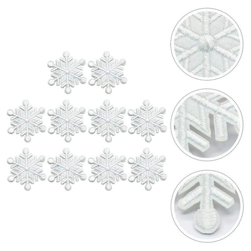10x Snowflake Iron-on Patch Sew Christmas Applique DIY Sewing Badge For Clothing