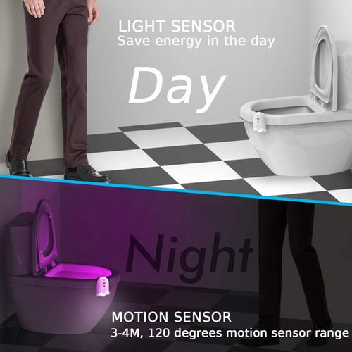 2Pack Motion Sensor Glow Lamp 16 Color Changing Bathroom Toilet Bowl Night Light 