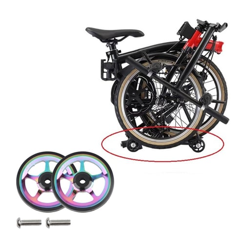 Alloy Folding Bike Rear Rack Easywheel Mount EZ Wheels Bracket for Brompton 