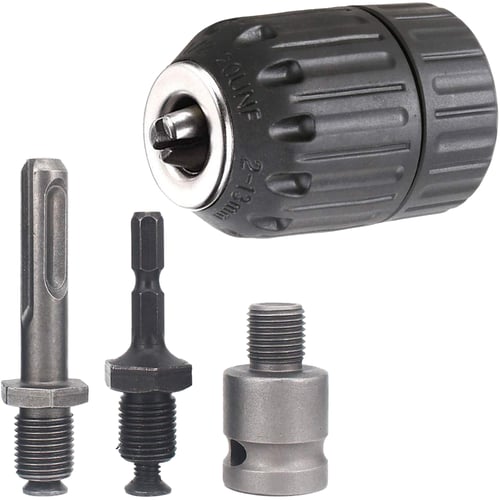 Keyless Drill Chuck 1/2"-20UNF with Chuck Adaptor for Impact Wrench Conversion 