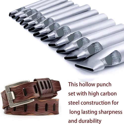6 pcs Oblong Oval Shape Hole Punch Set 2-4mm Leather Belt Hollow Punching Tools 