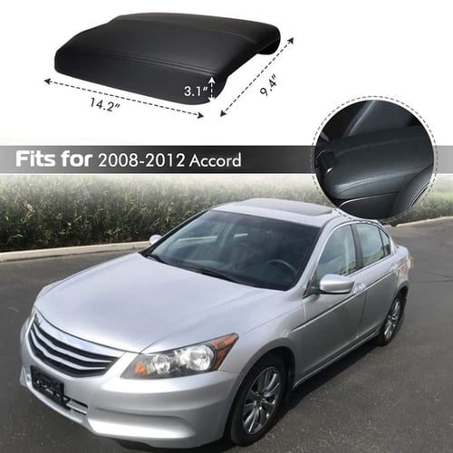 Console Lid Armrest Car Cover,Artificial Leather Armrest Center Console Lid Cover for Honda Accord 2008-2012 Gray