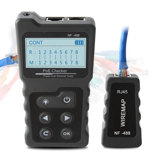 KKmoon LCD Network Cable Tester PoE Checker Inline PoE Voltage and Current Test 