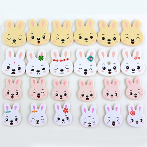 Wooden Puzzle Rabbit Family Dress-Up Puzzle Toys with Wooden Storage Case S Q6T7 