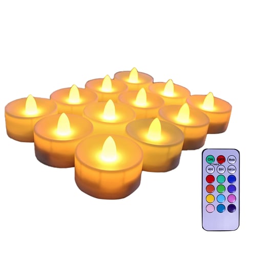 6 PCS Battery Operated LED Flameless Candles with Remote Flameless Votives Drips 