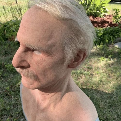 Halloween Bald Old Man Horror Headgear for Cosplay Party Props Old Women Elder Old Man Headgear for Masquerade Halloween Realistic Mask Lyplus Another Me The Elder Old Man Chinless Latex Mask