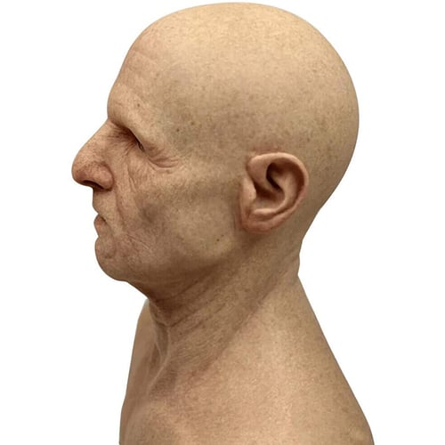 Halloween Bald Old Man Horror Headgear for Cosplay Party Props Old Women Elder Old Man Headgear for Masquerade Halloween Realistic Mask Lyplus Another Me The Elder Old Man Chinless Latex Mask