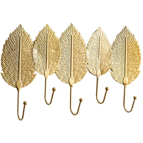 Nordic Leaf Shape Metal Hook Up Hanger Coat Key Hook Home Wall Hanging Decor 