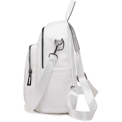 Backpack for Women Large Capacity Multifunctional Fashion Pu Leather Bags Casual Daypack,White