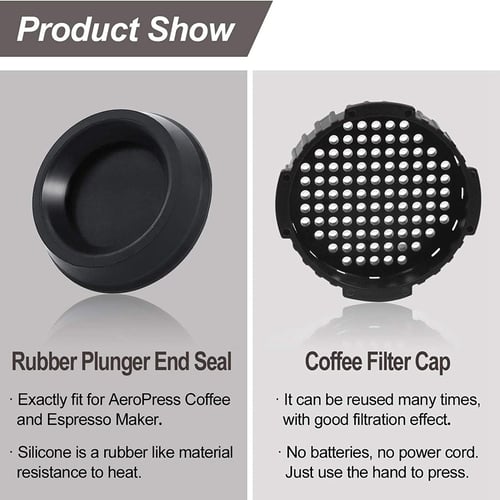 Compatible with AeroPress Coffee and Espresso Maker 2 Pieces Replacement Filter Cap Fits Coffee Filter Cap Replacment 