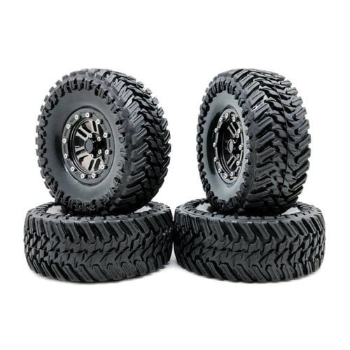 4pcs Alloy 1.9" Beadlock Wheel Rim &  Tire Tyre for 1/10 RC Axial SCX10 II 90046 