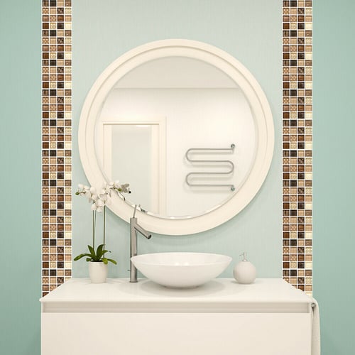 18pcs 3D Wall Stickers Self-Adhesive Mosaic Tile Stickers Kitchen Bathroom Decor 18pcs 3D Wall Stickers Self-Adhesive Mosaic Tile Stickers Kitchen Bathroom Decor