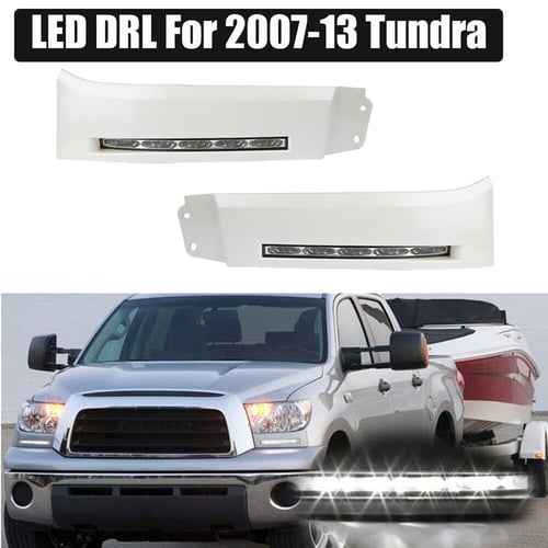 LED Front Bumper Built-In DRL Fog Light Driving Daytime Running Lamp For 2007-2013 Toyota Tundra 2008-2013 Toyota Sequoia 