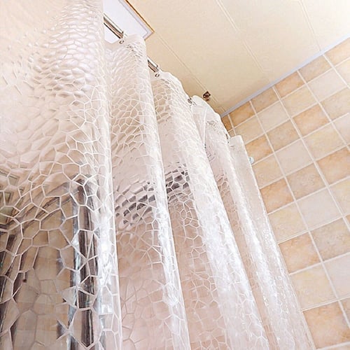 Ecent Shower Curtain Waterproof EVA Thick Semi Transparent Bathroom Curtain x 