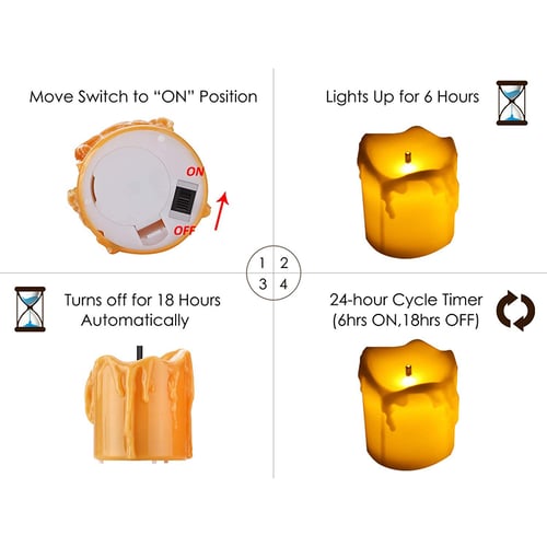 Led Candles Light Battery Operated Tea Flameless Flickering Electric With Timer For Home Decor - Home Decor Hours Of Operation
