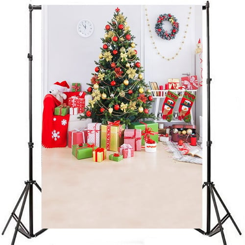 3x5ftphotography with Christmas Tree and Gift Photography Background. 