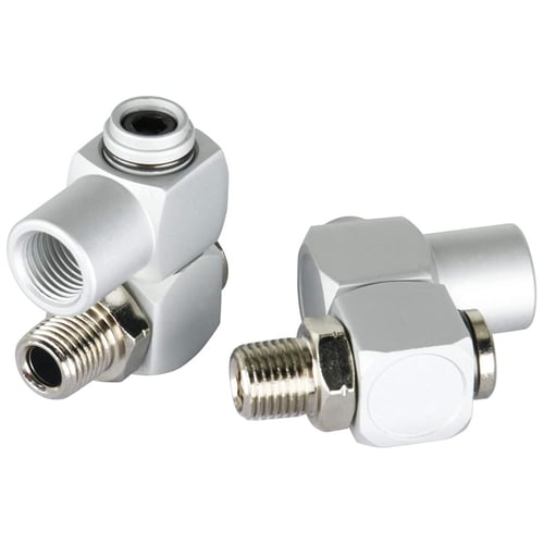 1/4Aluminum 360° Swivel Air Hose Connector Adapter Fitting Tool Coupler Silver 