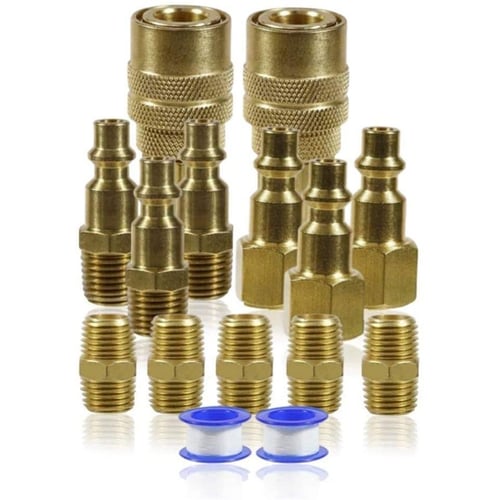 5 Pc 1/4" Inch Brass Quick Coupler Connector Air Hose Line Compressor