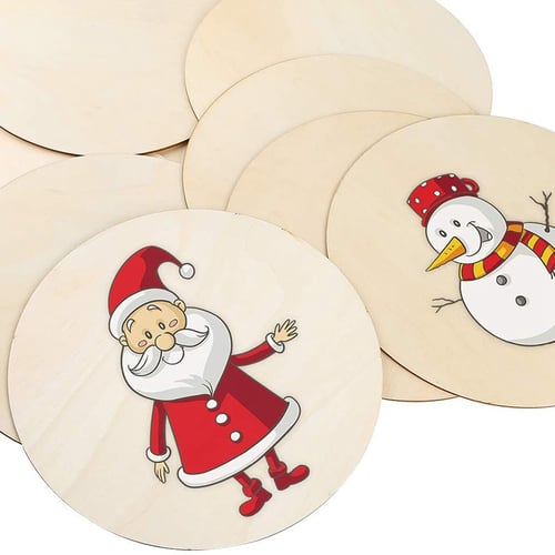 Welcome Signs and Christmas Project Wood Circles for Door Hangers Project Door Hanger 6 Pieces 12 Inch Unfinished Wood Rounds Wood Slices for Painting